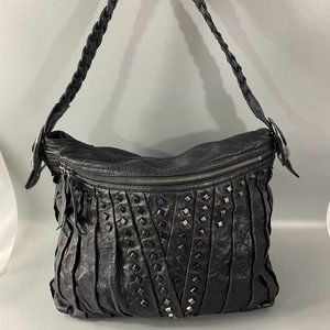 Treesje Black Studded Hobo Bag
